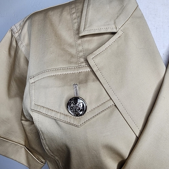 Derek Lam Collective Military Inspired Cropped Wrap Shirt Size 48/US12 - Picture 4 of 10